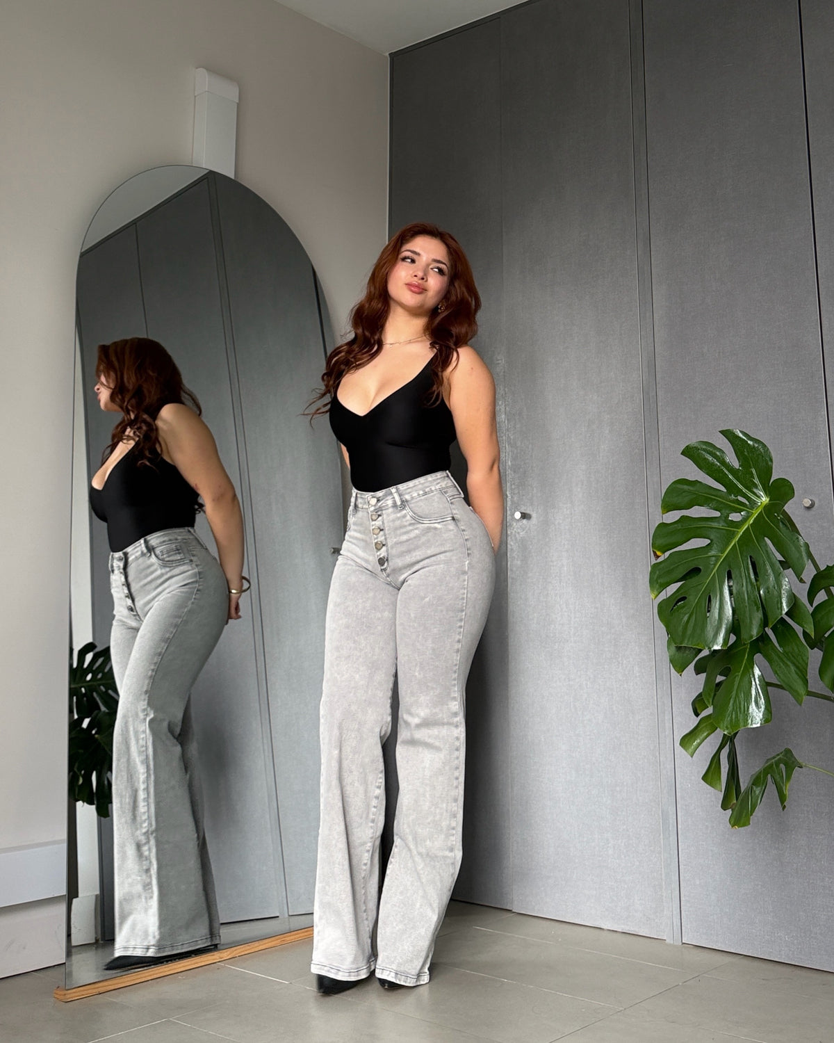 WIDE LEG PROVENZA - GRIS PERLA