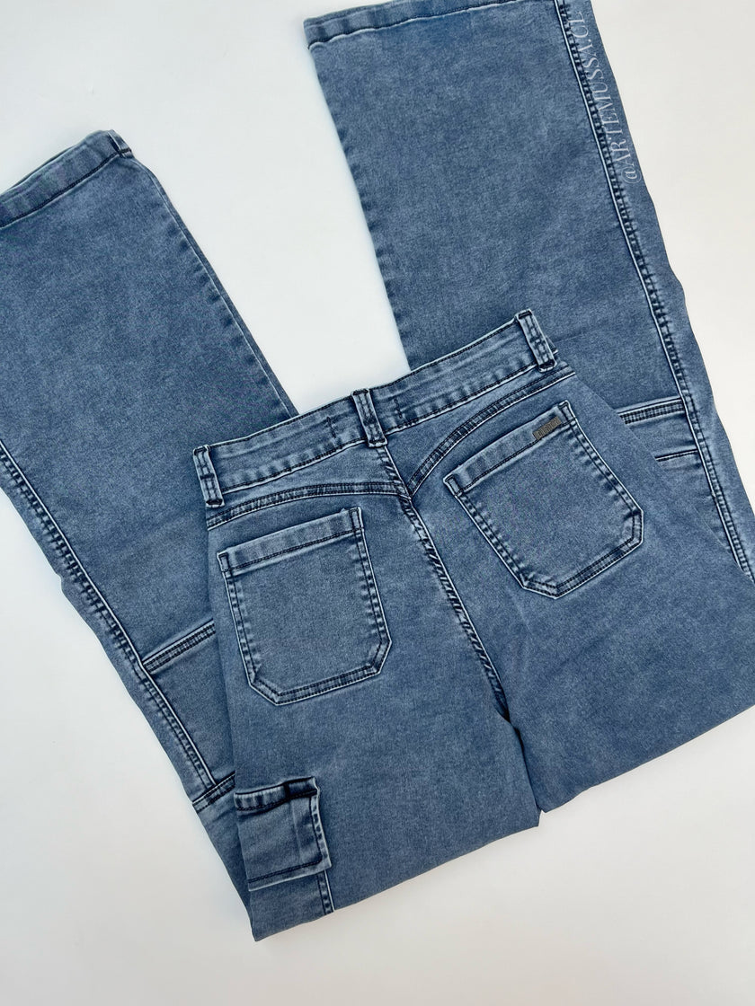 CARGO JEANS ROMA - CELESTE