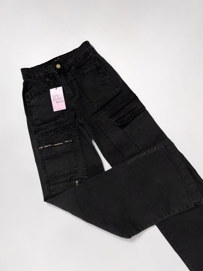 CARGO JEANS ROMA - GRIS OSCURO