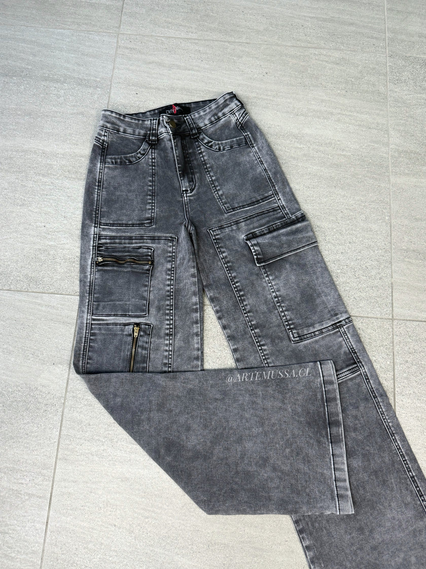CARGO JEANS ROMA - GRIS
