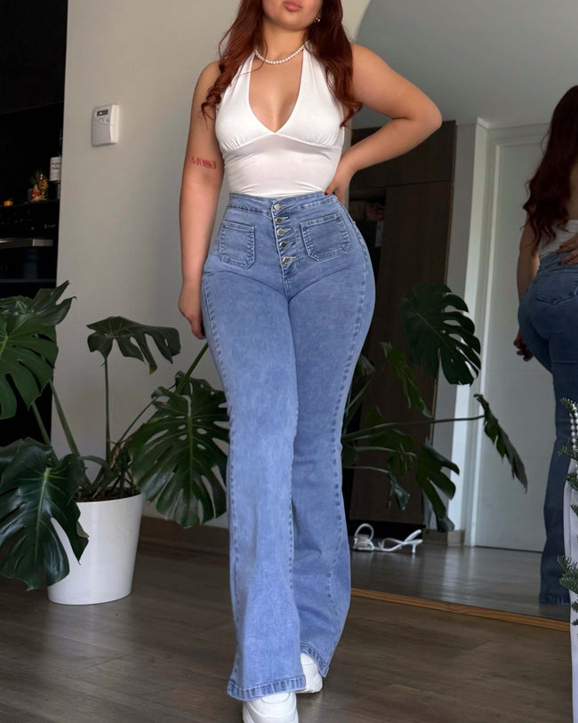 FLARE JEANS VENUS - CELESTE CIELO