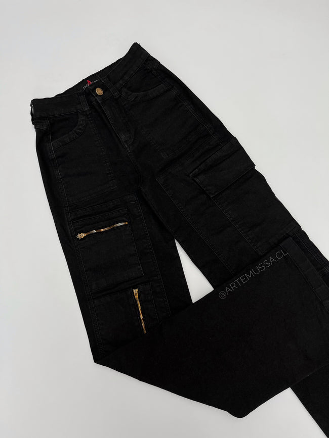 CARGO JEANS ROMA - NEGRO