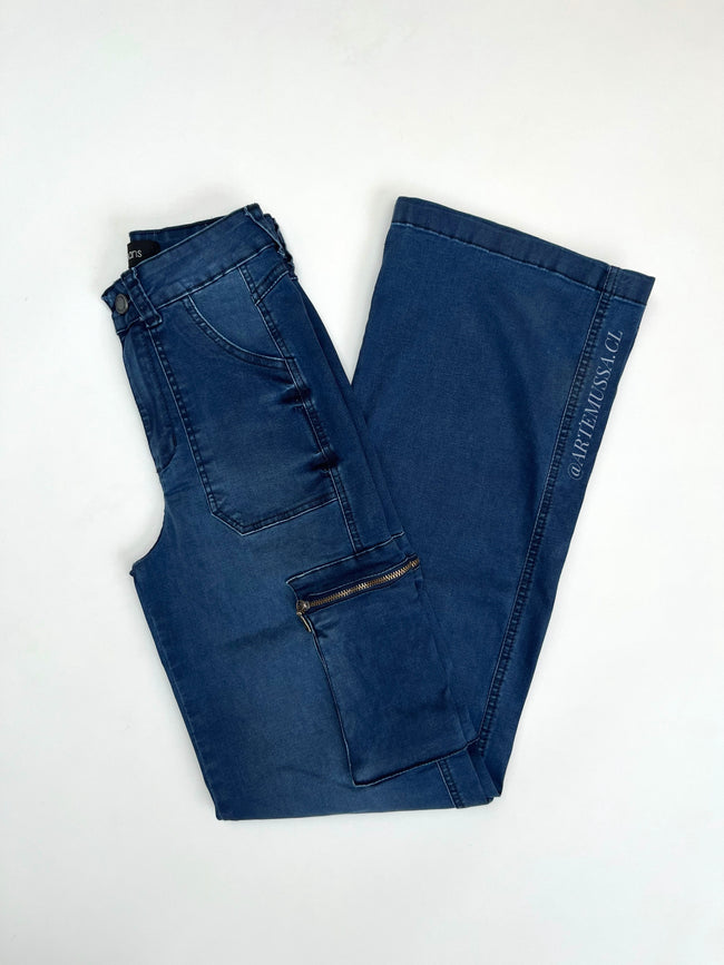 CARGO JEANS ITALIA - CELESTE OSCURO