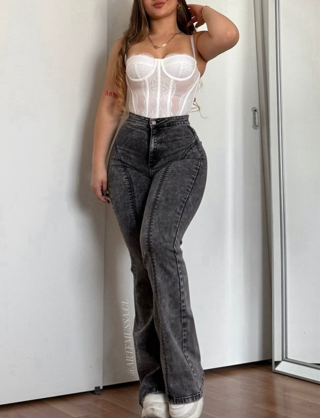 FLARE JEANS SELENE - GRIS