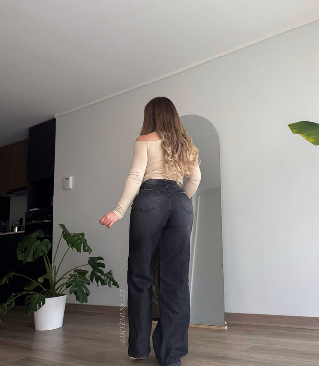 BAGGY JEANS A LA CADERA - NEGRO
