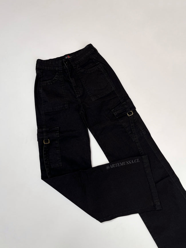 CARGO JEANS PARIS - NEGRO