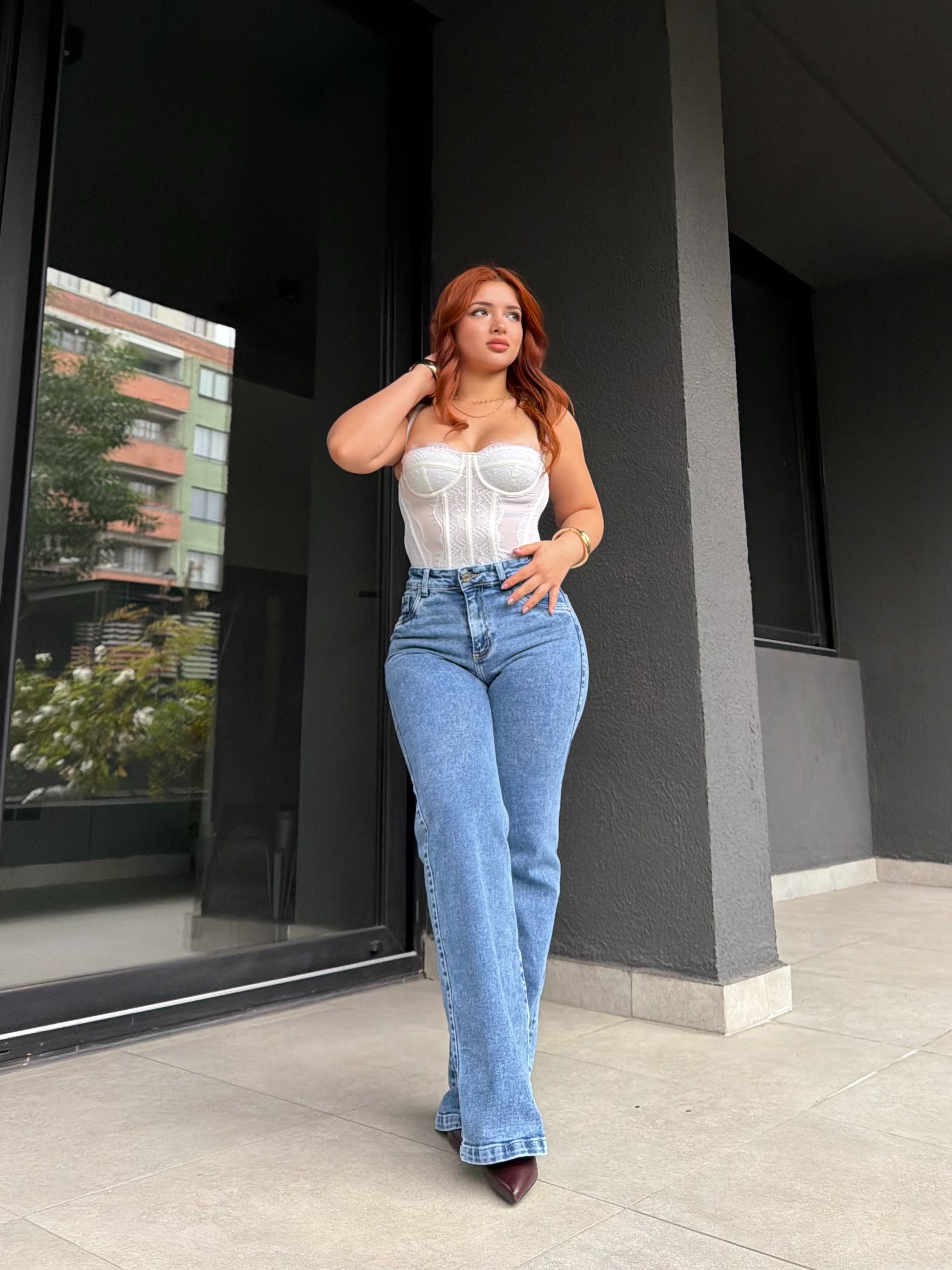 WIDE LEG MUSSA - CELESTE
