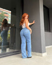 WIDE LEG MUSSA - CELESTE