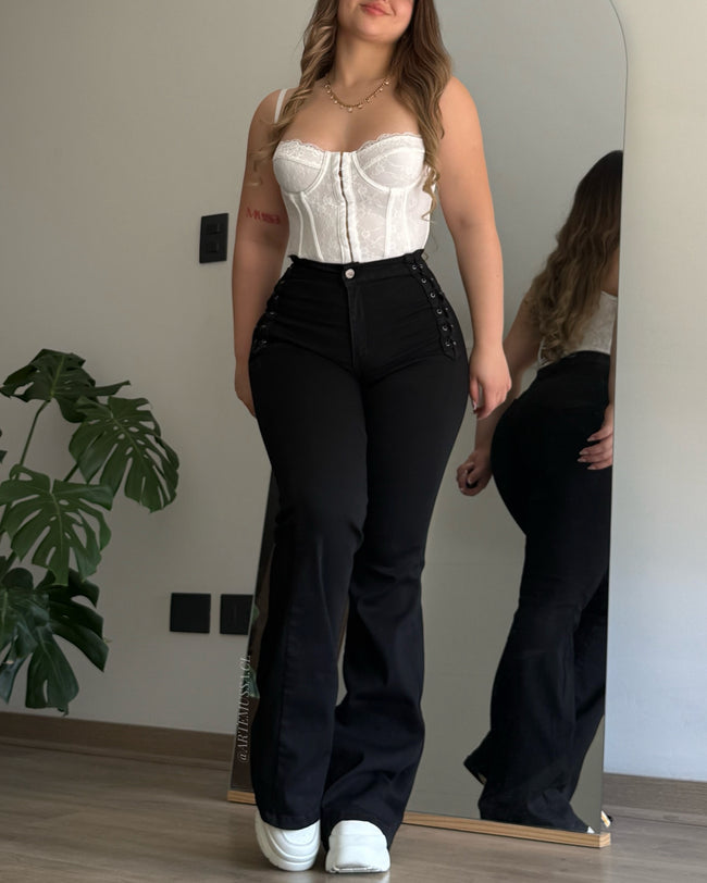 FLARE JEANS LUNA - NEGRO