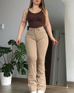 FLARE JEANS CAPRI - BEIGE